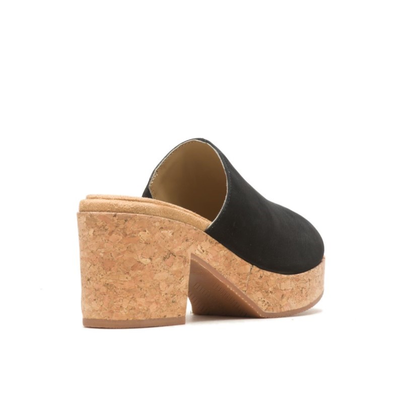 Women's Poppy Slide Hush Puppies Bold Black Nubuck