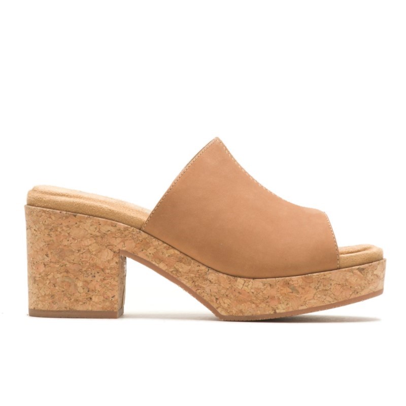 Women's Poppy Slide Hush Puppies Deep Beige Nubuck