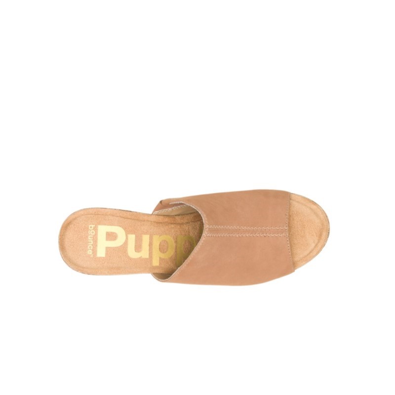 Women's Poppy Slide Hush Puppies Deep Beige Nubuck