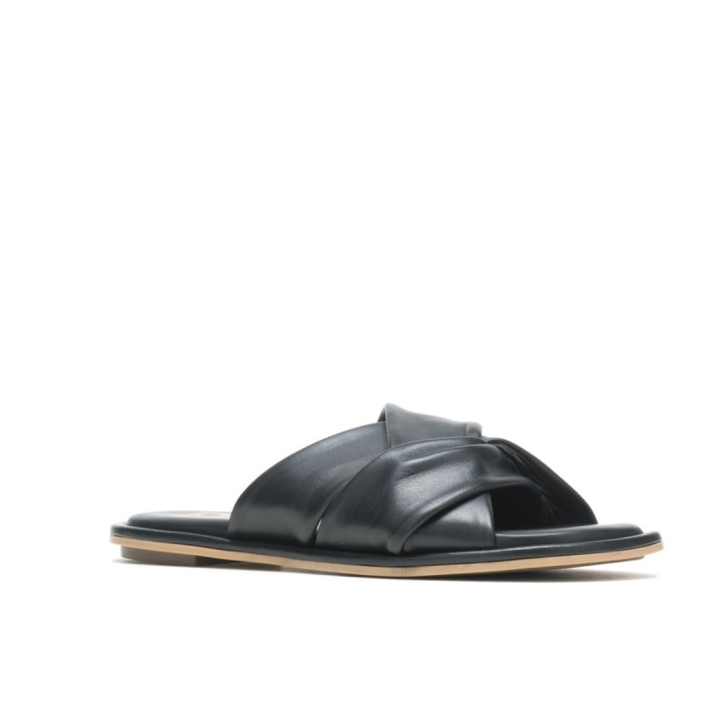 Women's Emily Slide Sandal Hush Puppies Bold Black Leather