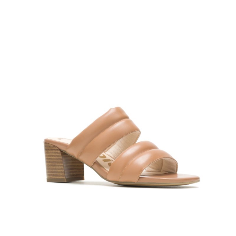 Women's Leila Slide Sandal Hush Puppies Desert Tan Leather