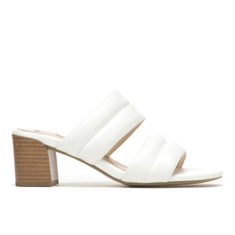 Women's Leila Slide Sandal Hush Puppies Pearl White Leather