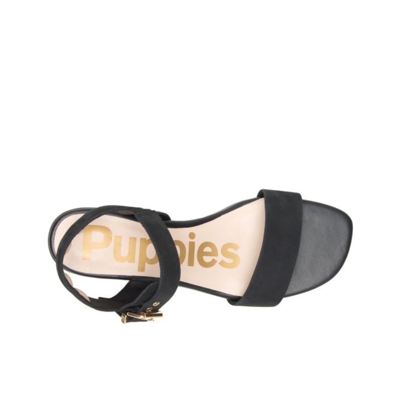 Women's Leila Quarter Strap Sandal Hush Puppies Bold Black Nubuck