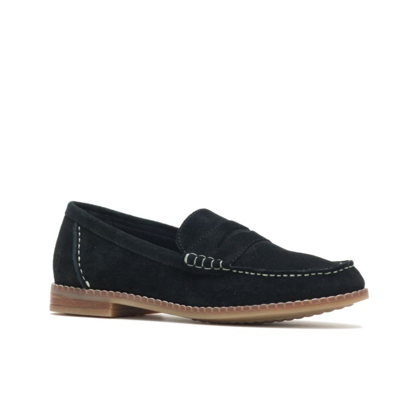 Women's Wren Loafer Hush Puppies Black Suede