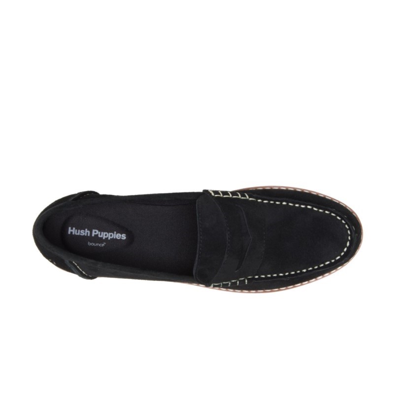 Women's Wren Loafer Hush Puppies Black Suede