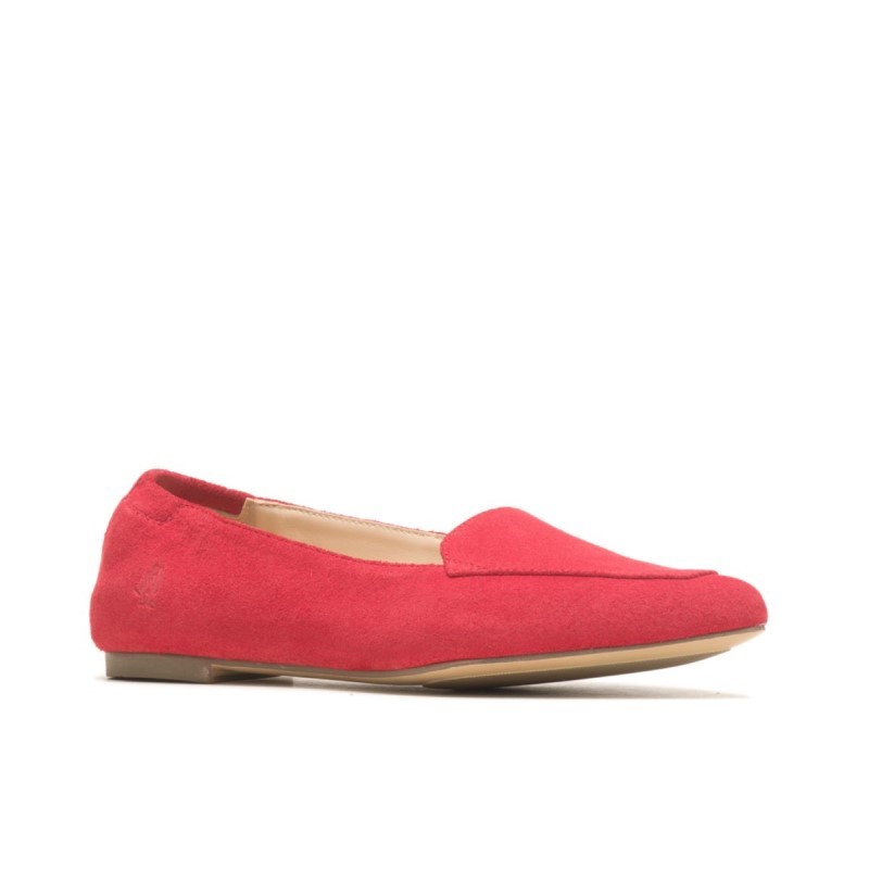 Women's Hazel Pointe Flat Hush Puppies Poppy Red Suede