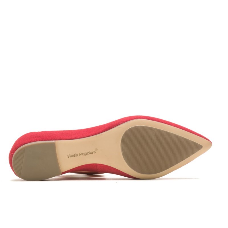 Women's Hazel Pointe Flat Hush Puppies Poppy Red Suede