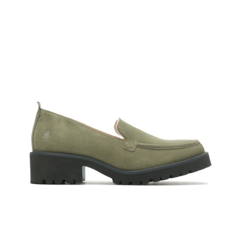 Women's Lucy Loafer Hush Puppies Olive Suede