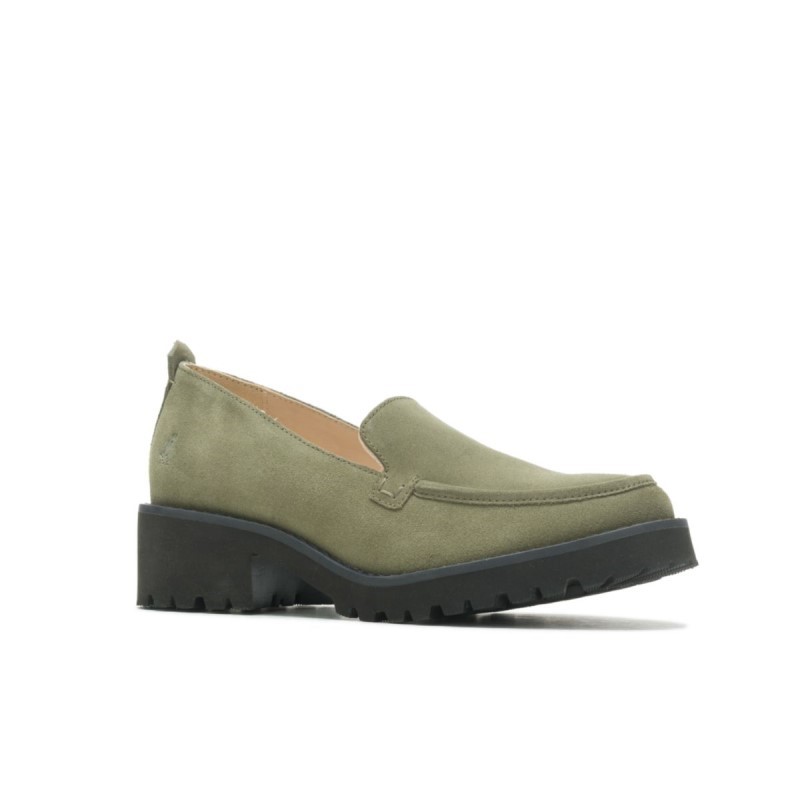 Women's Lucy Loafer Hush Puppies Olive Suede