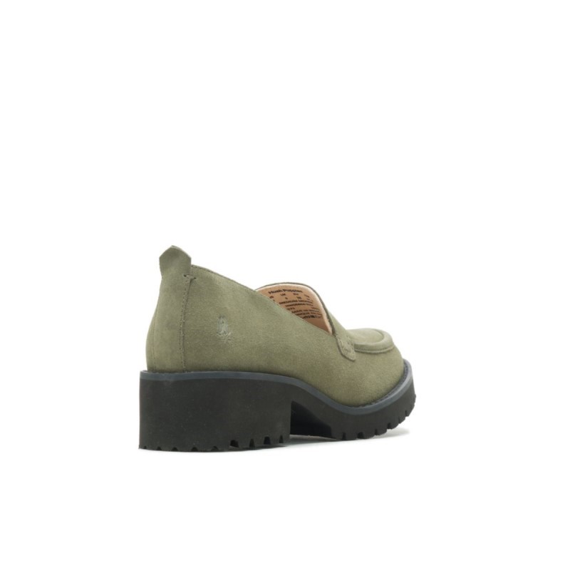 Women's Lucy Loafer Hush Puppies Olive Suede