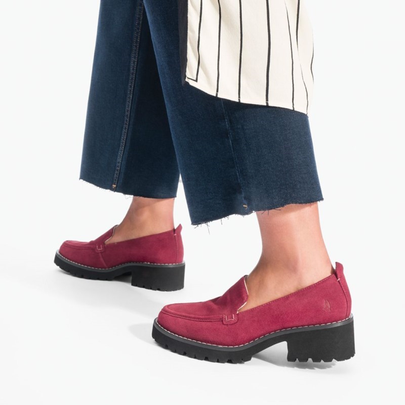 Women's Lucy Loafer Hush Puppies Rhubarb Red Suede