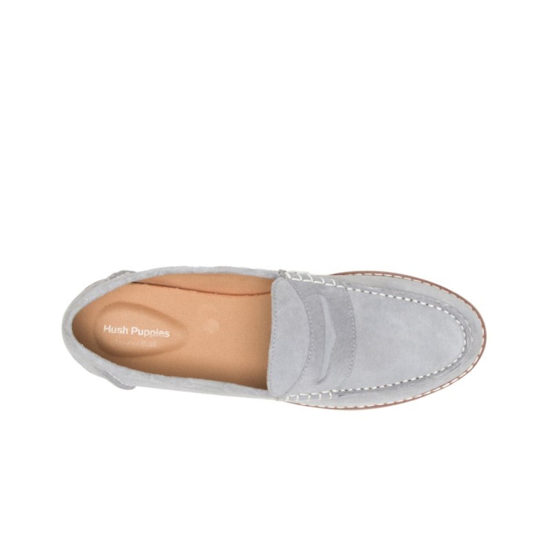 Women's Wren Loafer Hush Puppies Frost Grey Suede