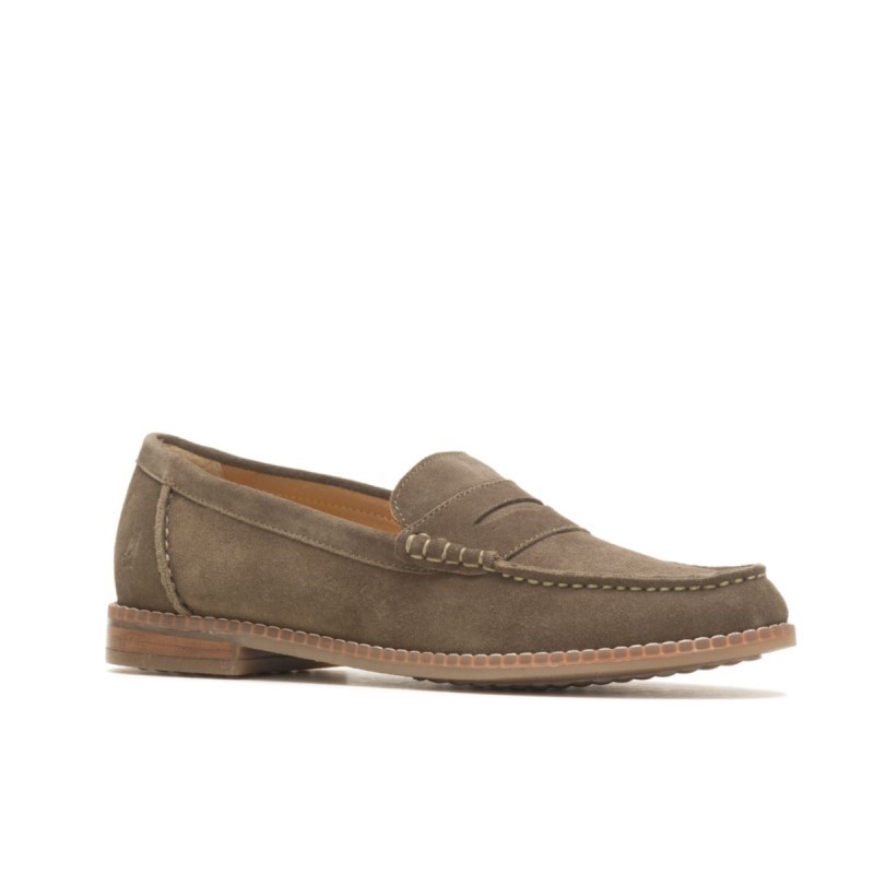 Women's Wren Loafer Hush Puppies Dark Olive Suede