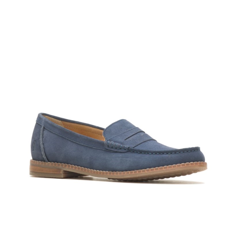 Women's Wren Loafer Hush Puppies Navy Blue Suede