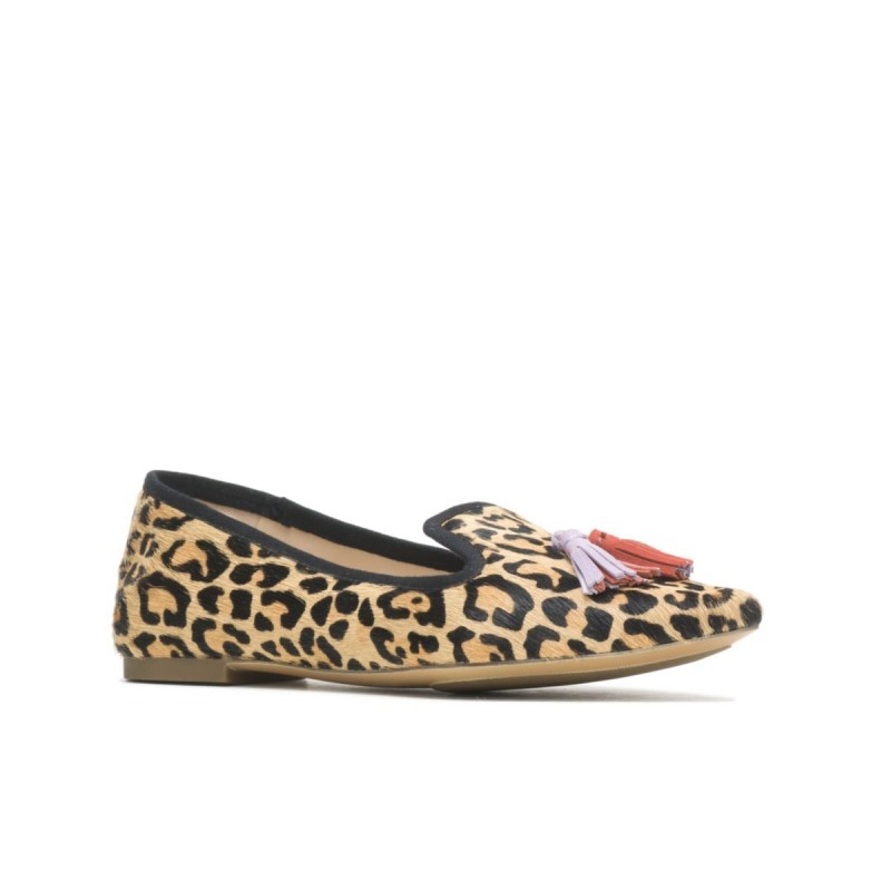 Women's Sadie Tassel 2 Flat Hush Puppies Leopard Print Suede