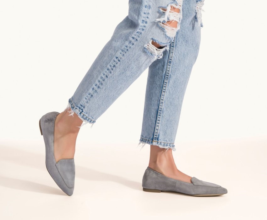 Women's Hazel Pointe Flat Hush Puppies Frost Grey Suede