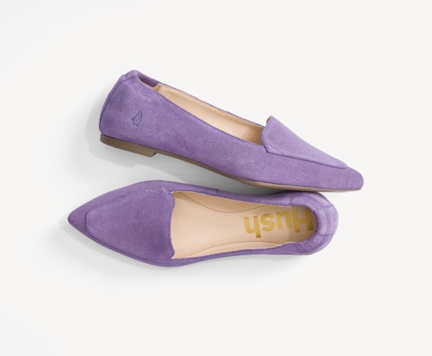 Women's Hazel Pointe Flat Hush Puppies Taffy Purple Suede