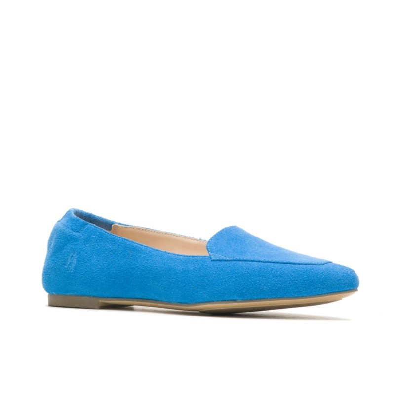 Women's Hazel Pointe Flat Hush Puppies Deep Sky Blue Suede