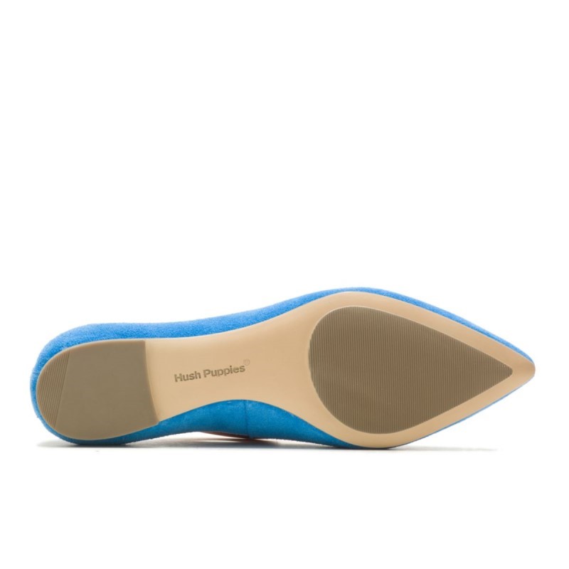 Women's Hazel Pointe Flat Hush Puppies Deep Sky Blue Suede