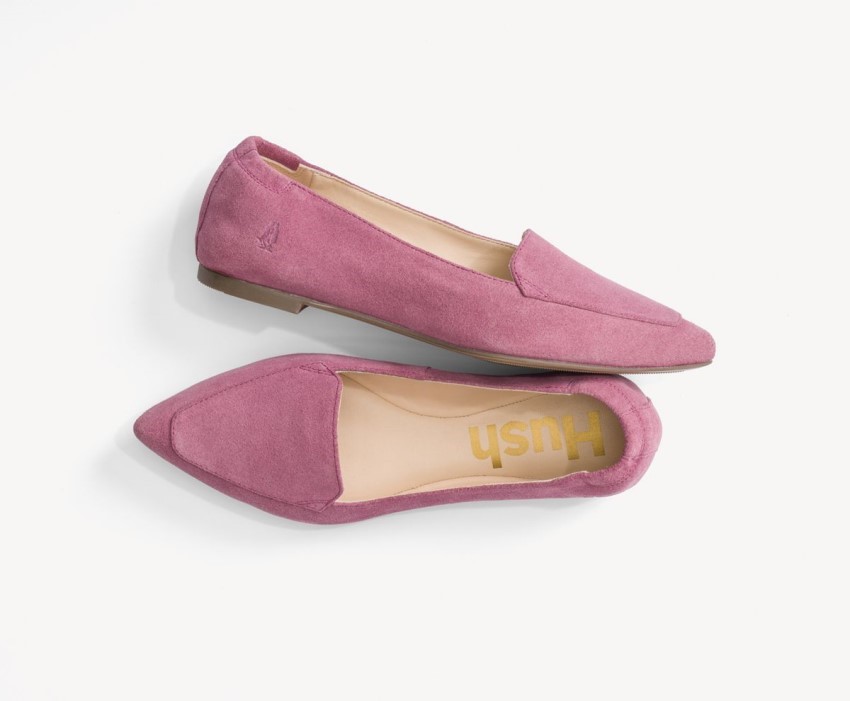 Women's Hazel Pointe Flat Hush Puppies Cool Pink Suede