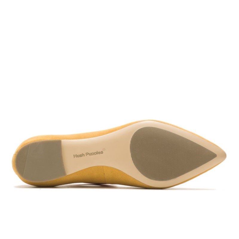 Women's Hazel Pointe Flat Hush Puppies Summer Yellow Suede