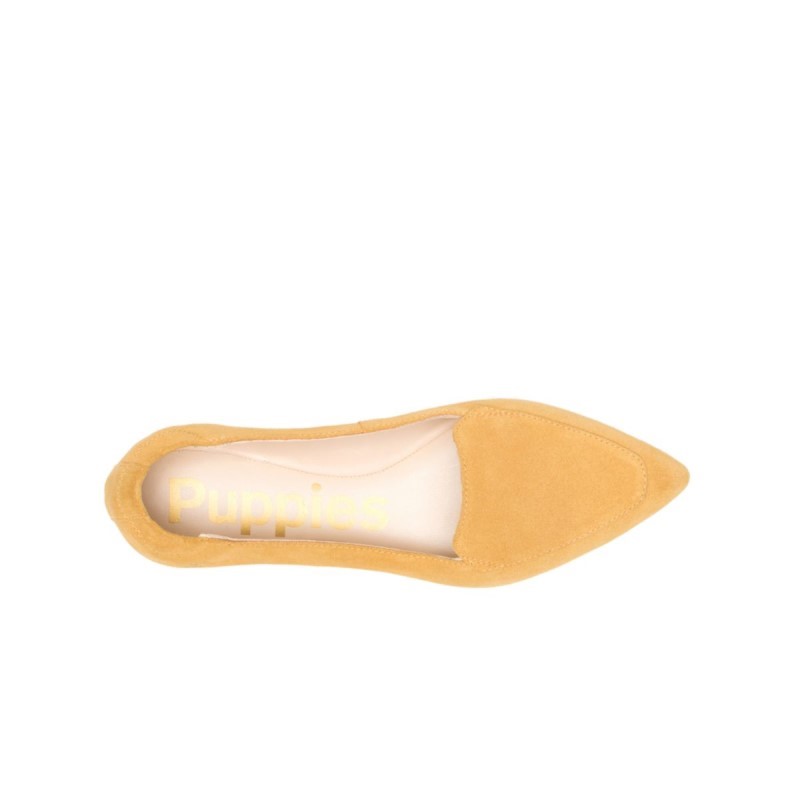 Women's Hazel Pointe Flat Hush Puppies Summer Yellow Suede