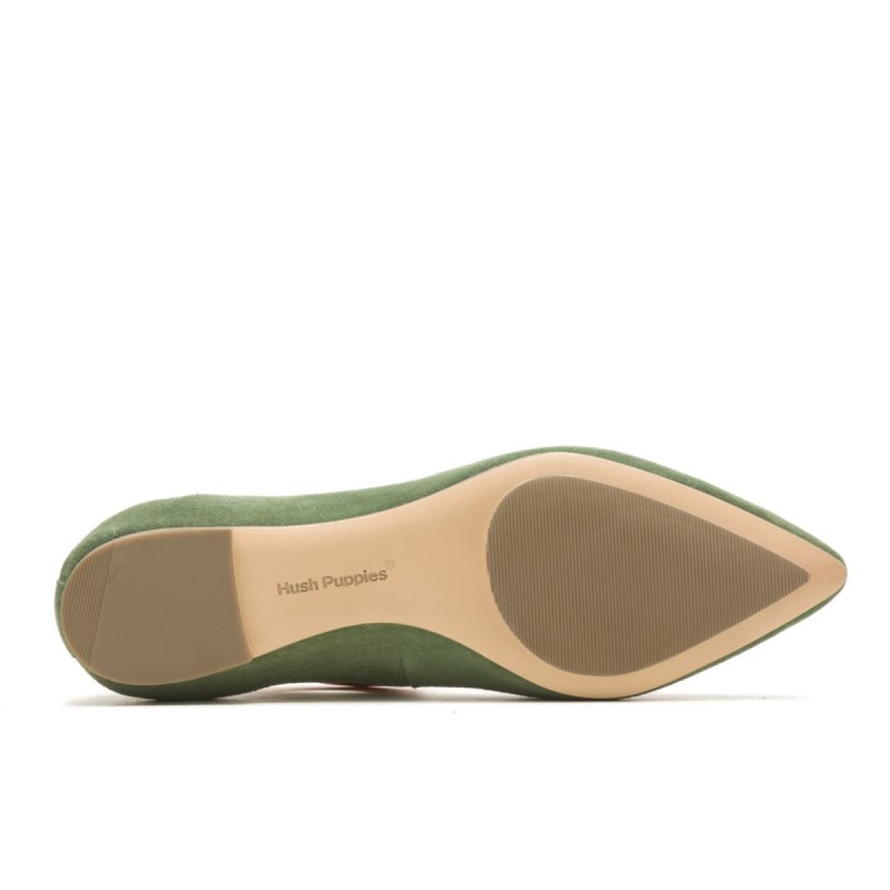 Women's Hazel Pointe Flat Hush Puppies Soft Sage Suede