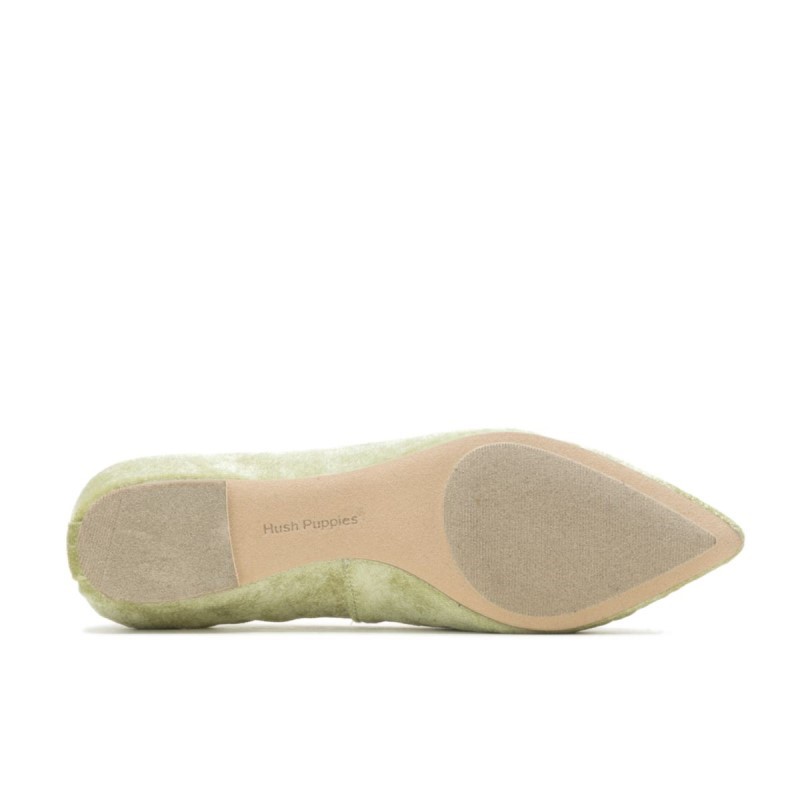 Women's Hazel Pointe Flat Hush Puppies Moss Green Velvet