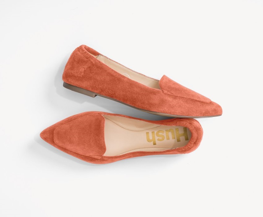 Women's Hazel Pointe Flat Hush Puppies Ginger Spice Suede