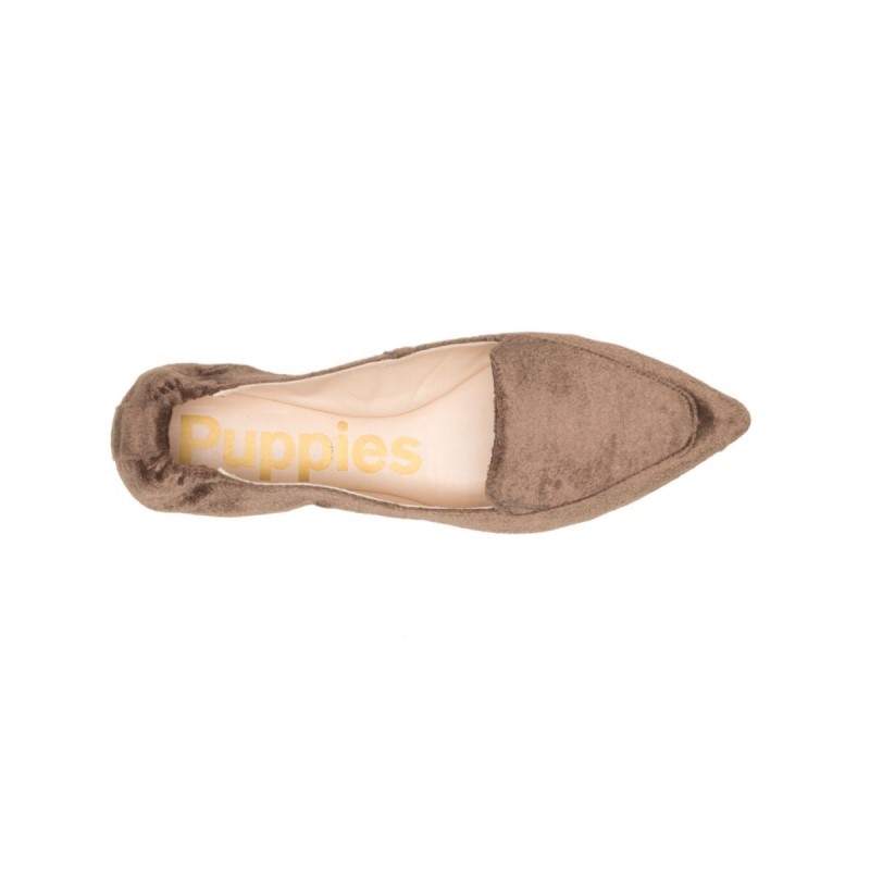 Women's Hazel Pointe Flat Hush Puppies Dark Brown Velvet