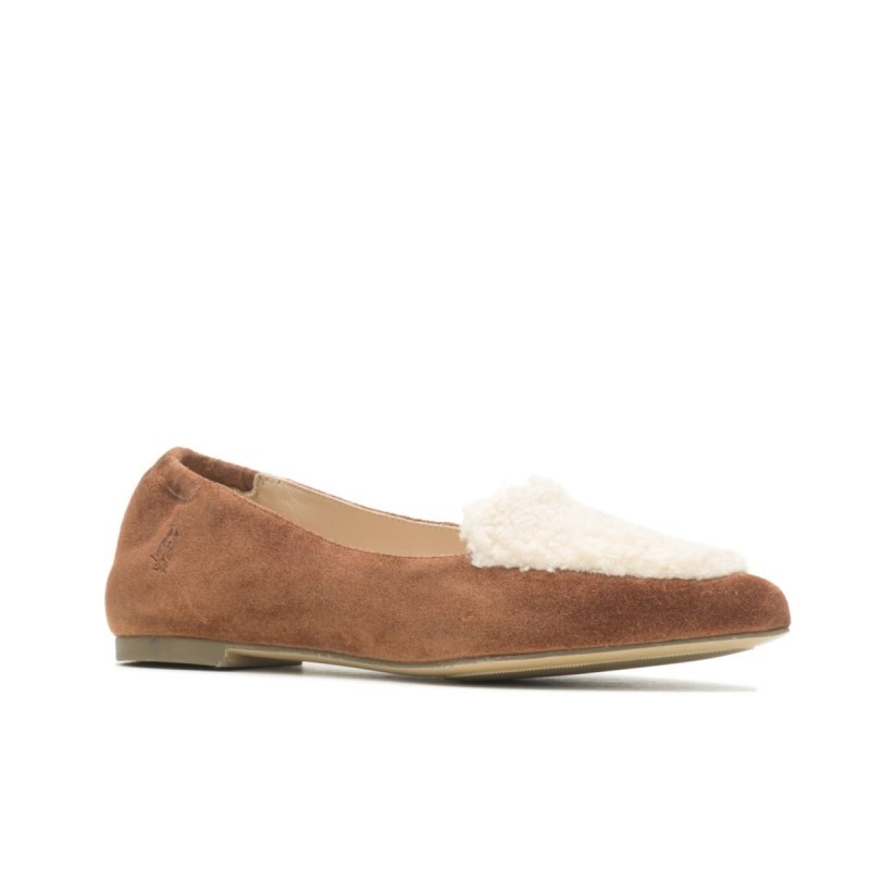 Women's Hazel Pointe Flat Hush Puppies Tan Suede