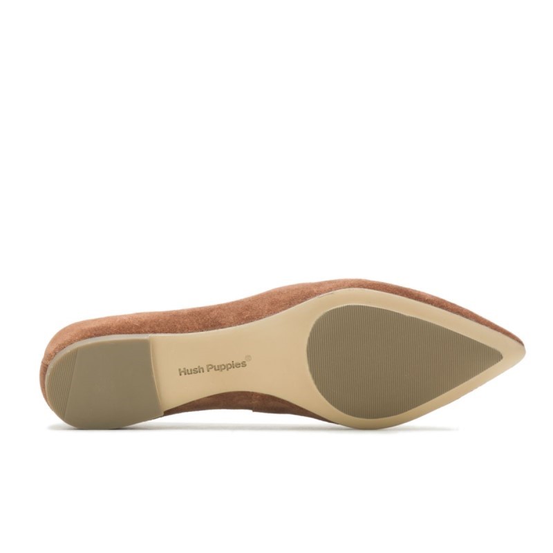 Women's Hazel Pointe Flat Hush Puppies Tan Suede