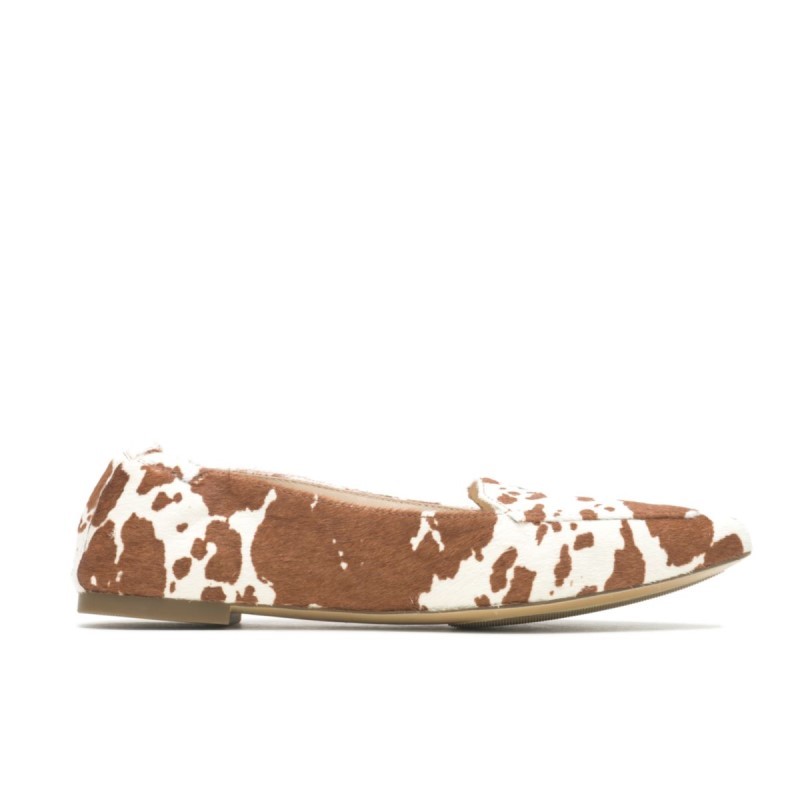 Women's Hazel Pointe Flat Hush Puppies Cow Print Leather