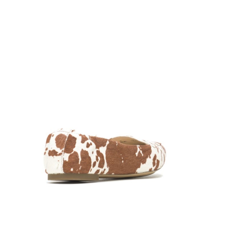 Women's Hazel Pointe Flat Hush Puppies Cow Print Leather