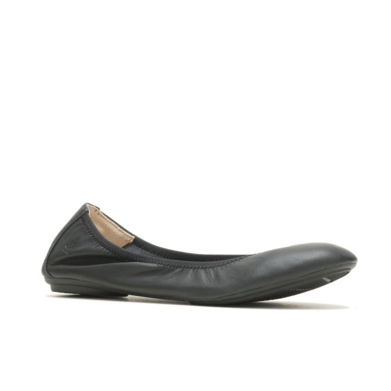 Women's Chaste Ballet Flat 2 Hush Puppies Bold Black Leather