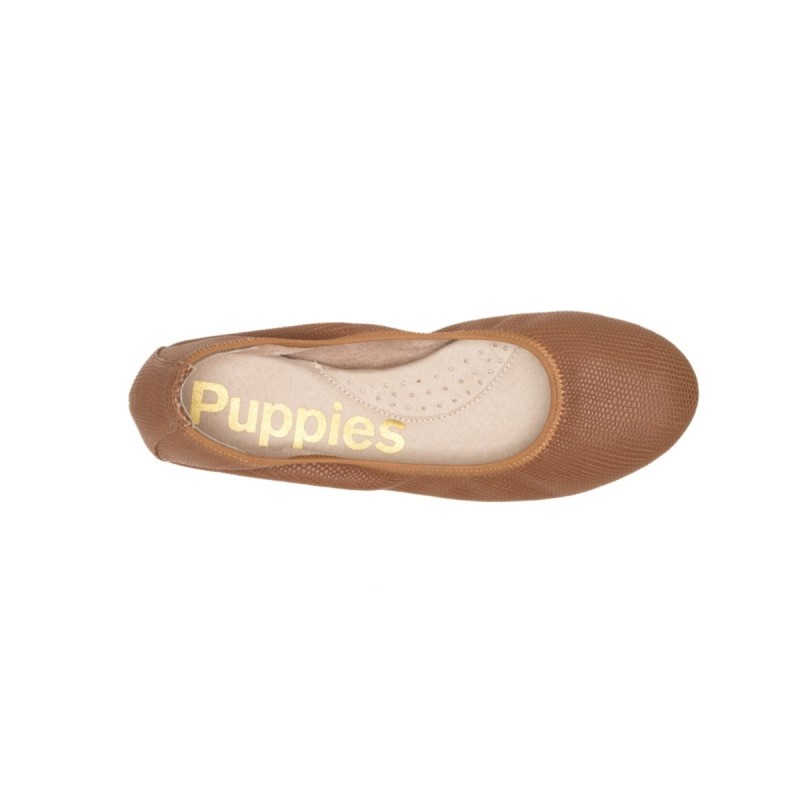 Women's Chaste Ballet Flat 2 Hush Puppies Gold Reptile