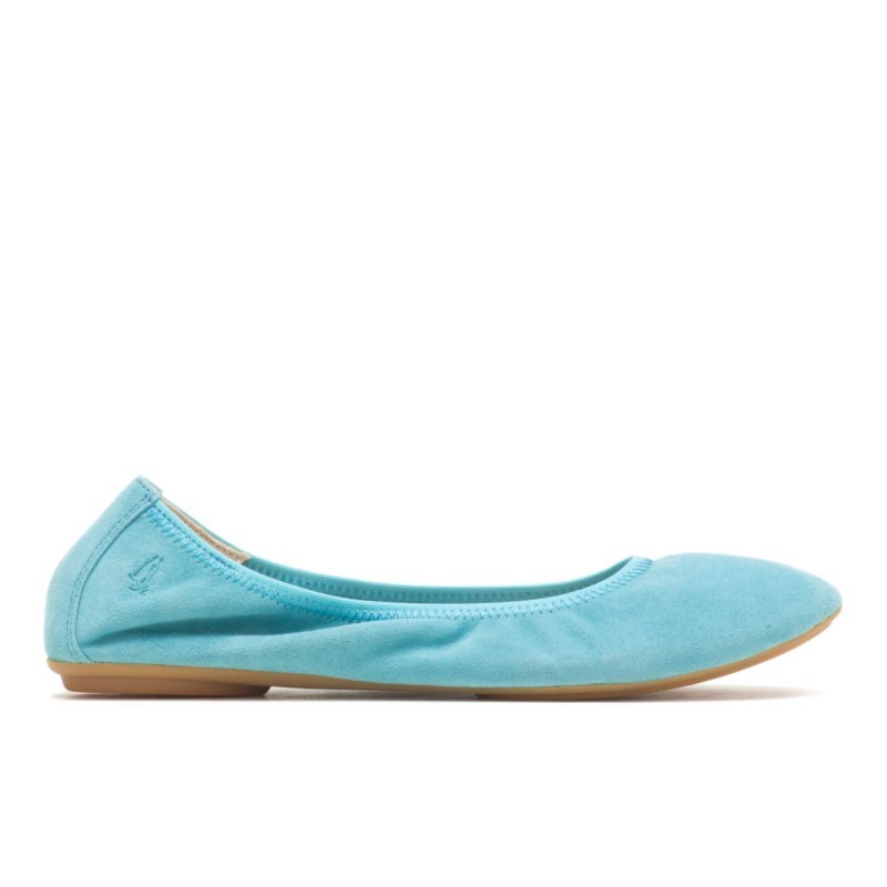 Women's Chaste Ballet Flat 2 Hush Puppies Maui Blue Suede