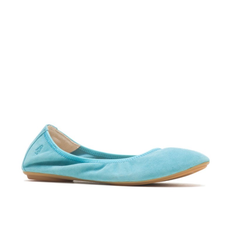 Women's Chaste Ballet Flat 2 Hush Puppies Maui Blue Suede