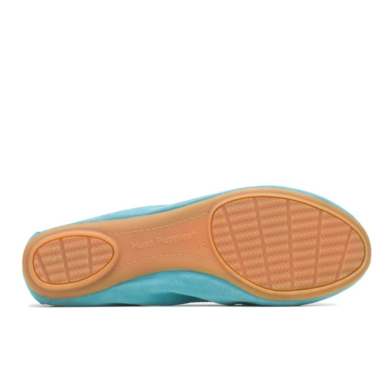 Women's Chaste Ballet Flat 2 Hush Puppies Maui Blue Suede