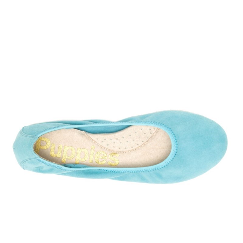 Women's Chaste Ballet Flat 2 Hush Puppies Maui Blue Suede