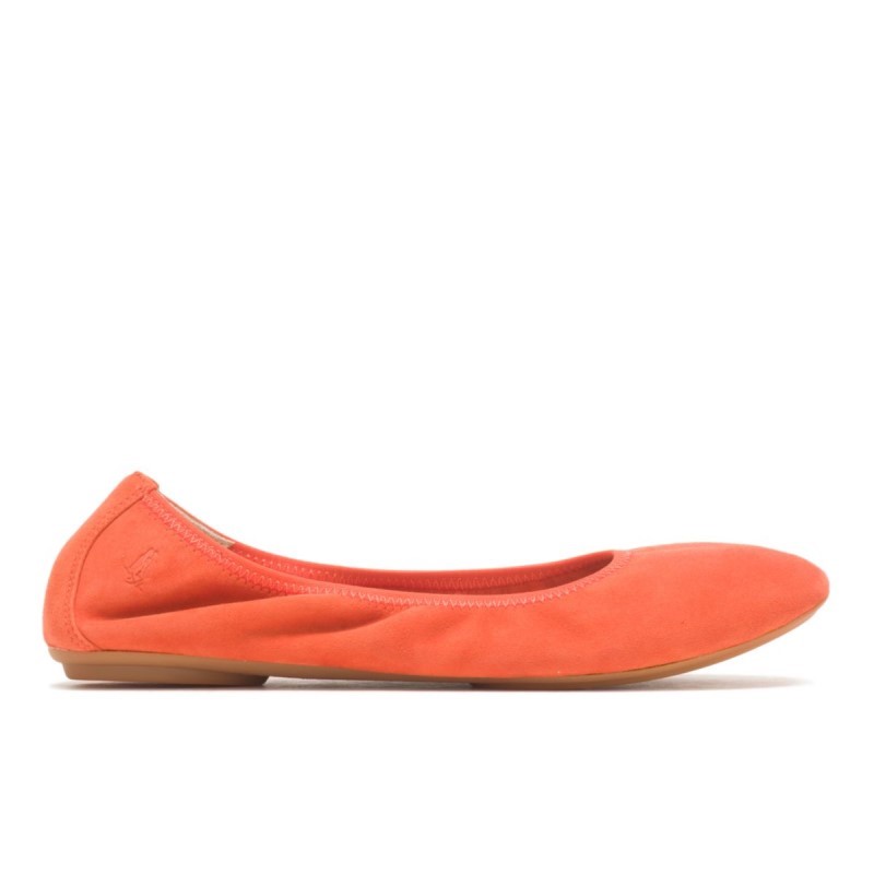 Women's Chaste Ballet Flat 2 Hush Puppies Tiger Orange Suede