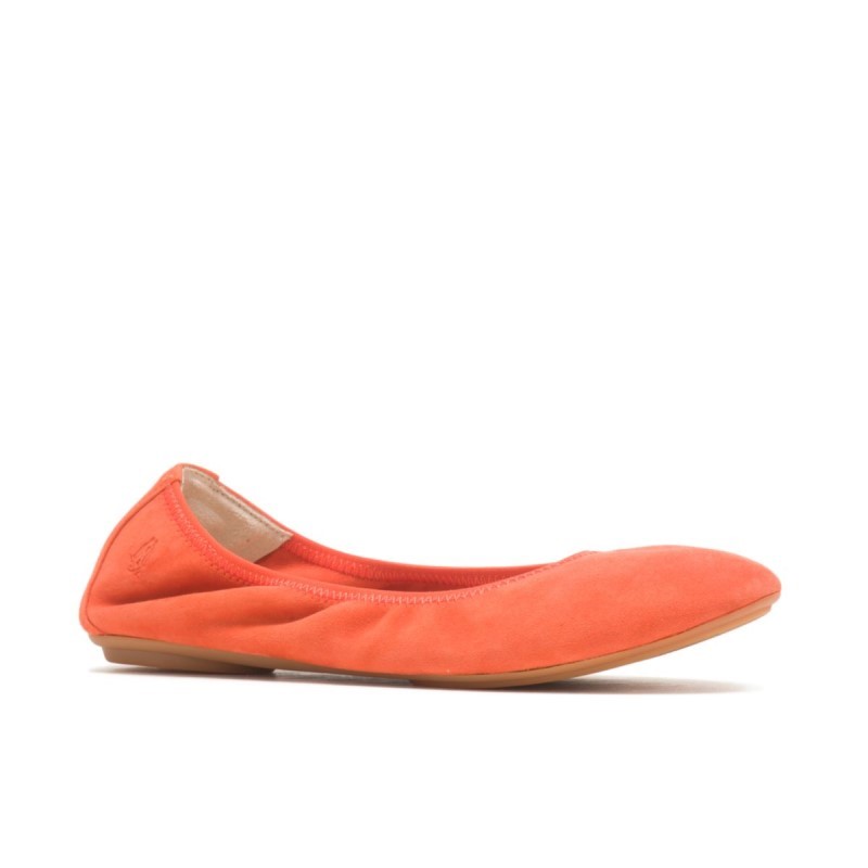 Women's Chaste Ballet Flat 2 Hush Puppies Tiger Orange Suede