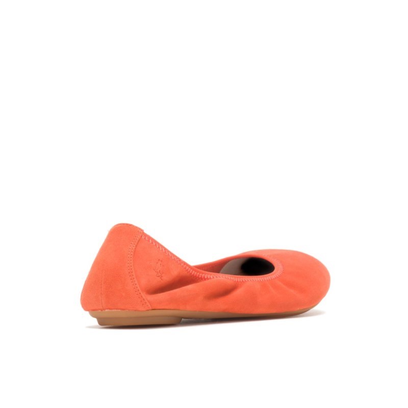 Women's Chaste Ballet Flat 2 Hush Puppies Tiger Orange Suede