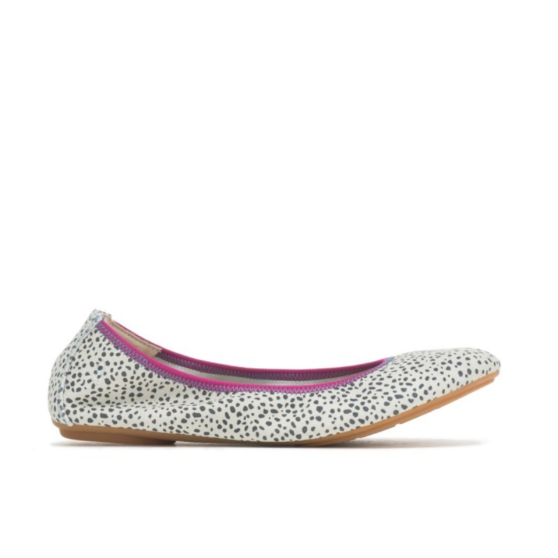 Women's Chaste Ballet Flat 2 Hush Puppies Snow Leopard Suede