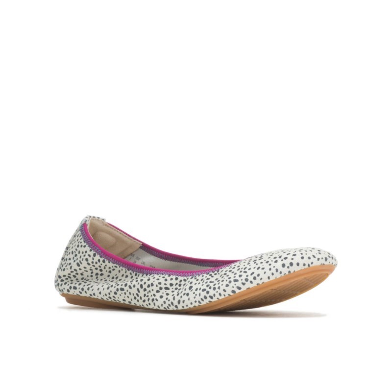 Women's Chaste Ballet Flat 2 Hush Puppies Snow Leopard Suede