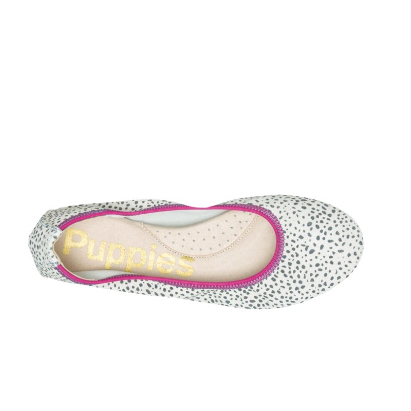 Women's Chaste Ballet Flat 2 Hush Puppies Snow Leopard Suede