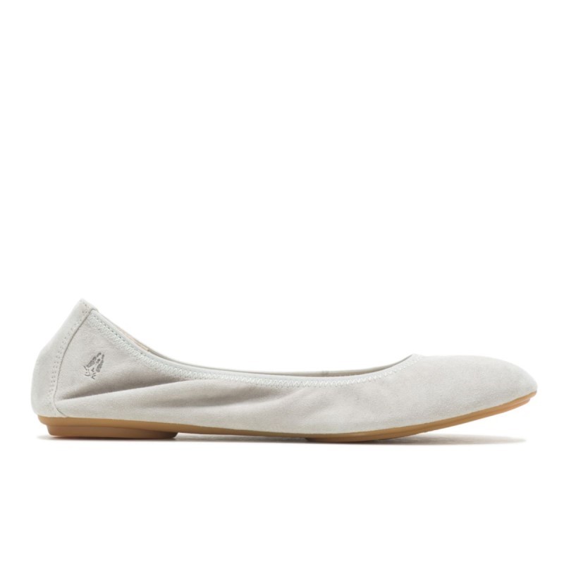 Women's Chaste Ballet Flat 2 Hush Puppies Soft Grey Suede