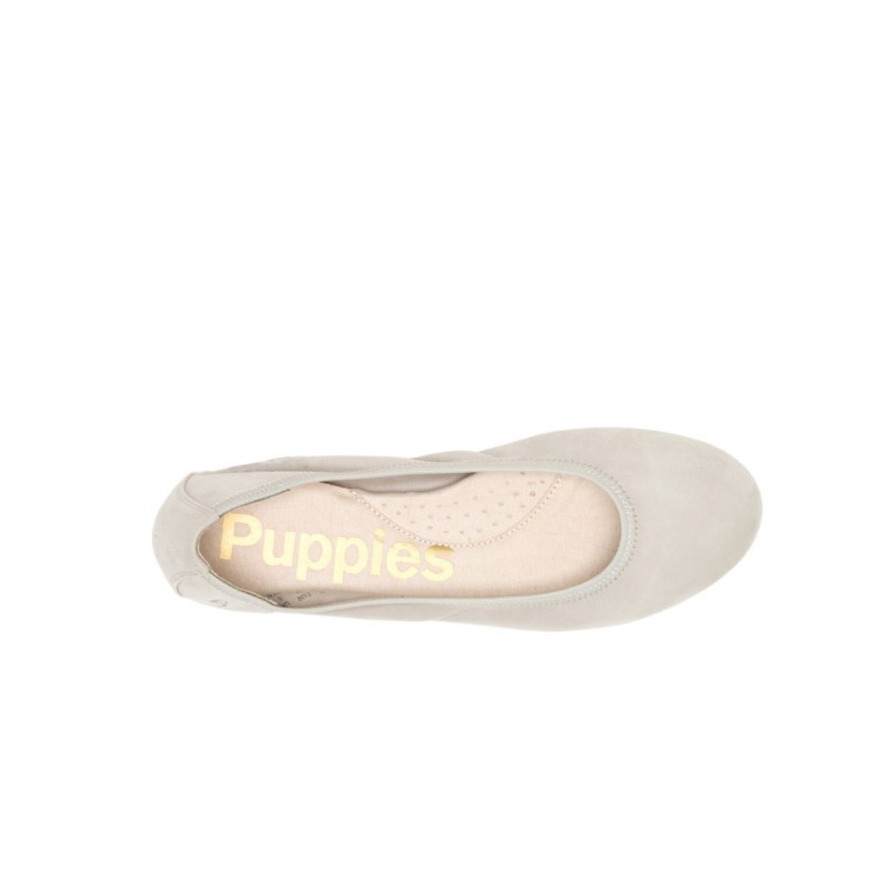 Women's Chaste Ballet Flat 2 Hush Puppies Soft Grey Suede