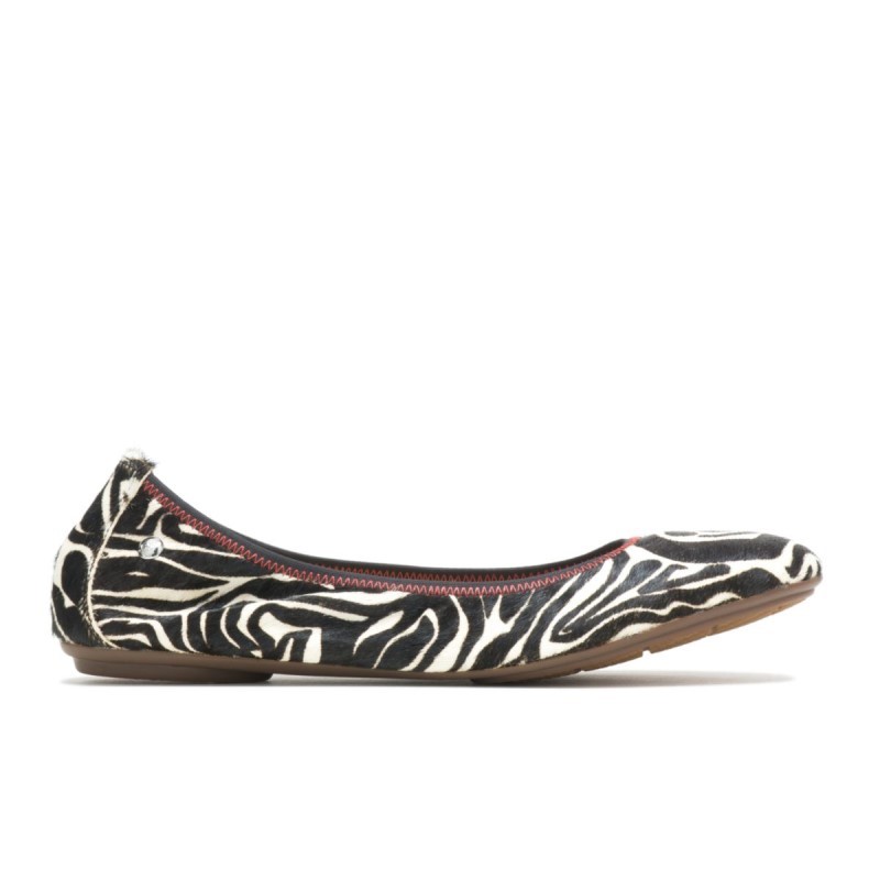 Women's Chaste Ballet Flat Hush Puppies Zebra Calf Hair