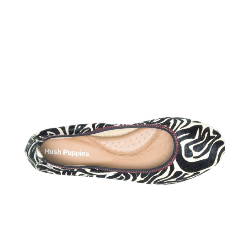 Women's Chaste Ballet Flat Hush Puppies Zebra Calf Hair